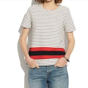 Madewell Cream and Black Striped Top